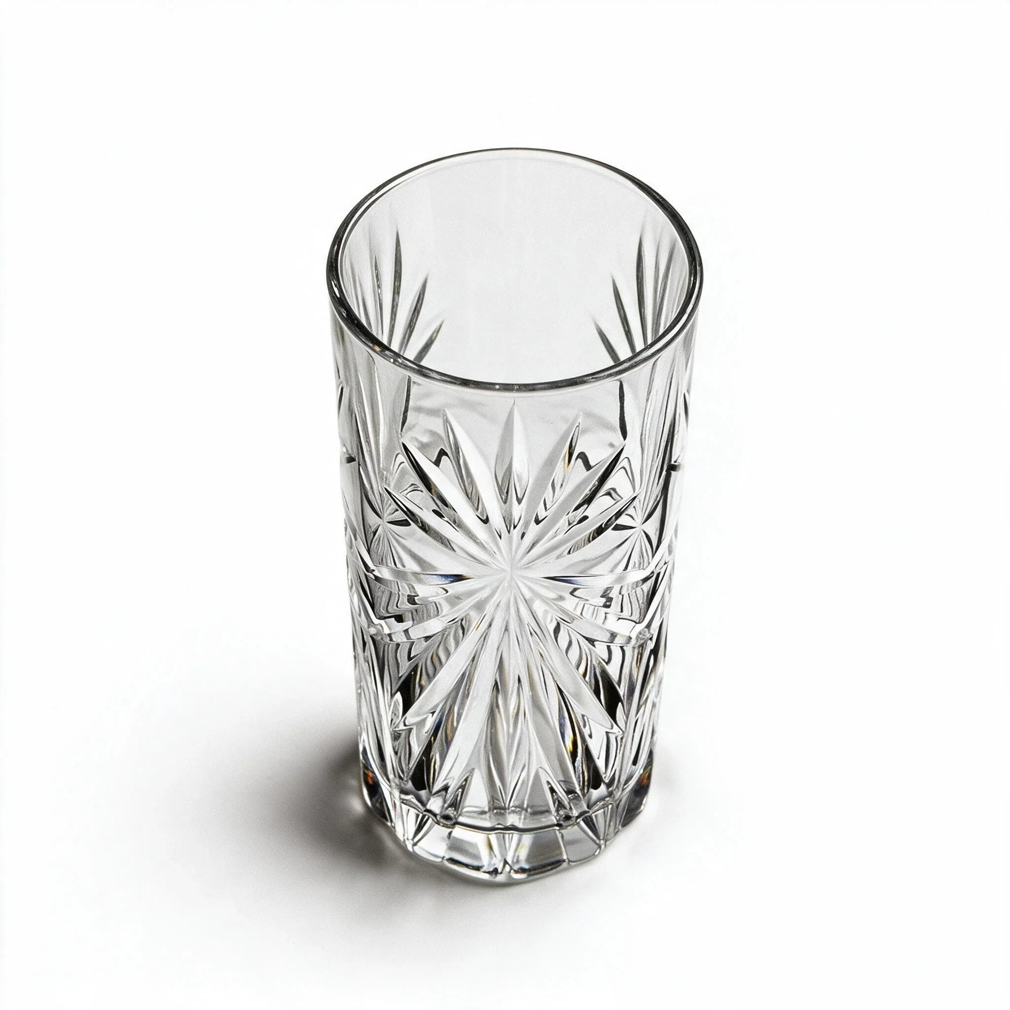 Orion clear cocktail glass with star cut facets