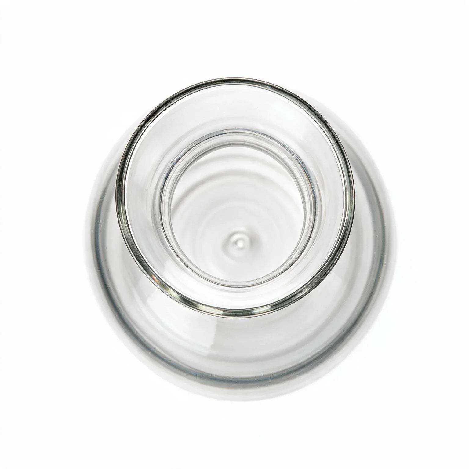 Orla clear glass decanter with a spherical wooden stopper