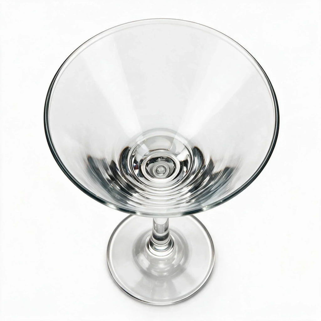 Vesper clear cocktail glass with star cut facets and a classic martini bowl 