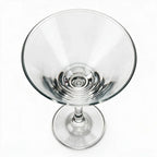 Vesper clear cocktail glass with star cut facets and a classic martini bowl 