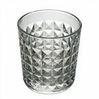 Harlow classic whisky glass with a geometric diamond pattern and flat base3