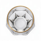 Aura classic whisky glass featuring gentle vertical fluting and a gold rim 3