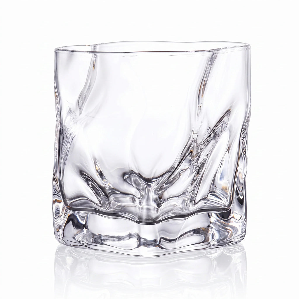 Bishop modern whisky glass featuring a twisted angular silhouette and heavy base 1