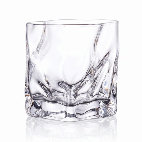 Bishop modern whisky glass featuring a twisted angular silhouette and heavy base 1