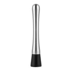 Remi stainless steel cocktail muddler with a black textured head