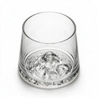 Vale modern whiskey glass with a sculpted mountain base and subtly tapered sides 3