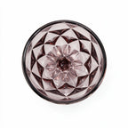 Amara dusky rose cocktail glass with diamond cut facets and a short stem
