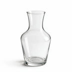 Luna clear glass carafe with a clean silhouette and flared neck