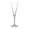 Vantage elegant champagne flute featuring a deep V-shaped conical bowl and long stem