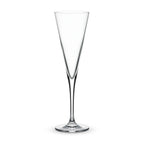 Vantage elegant champagne flute featuring a deep V-shaped conical bowl and long stem