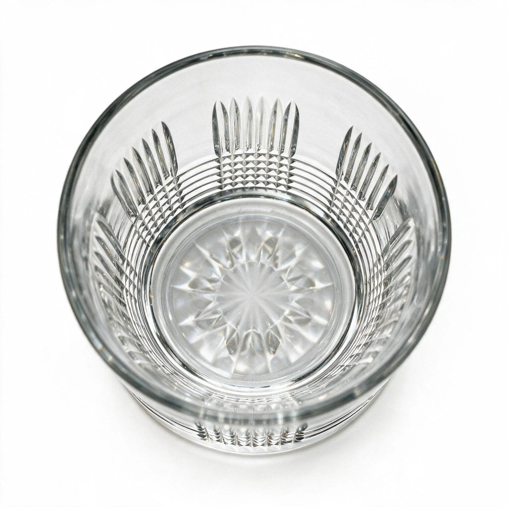 Knox classic whisky glass featuring sharp linear cuts and a flat base5