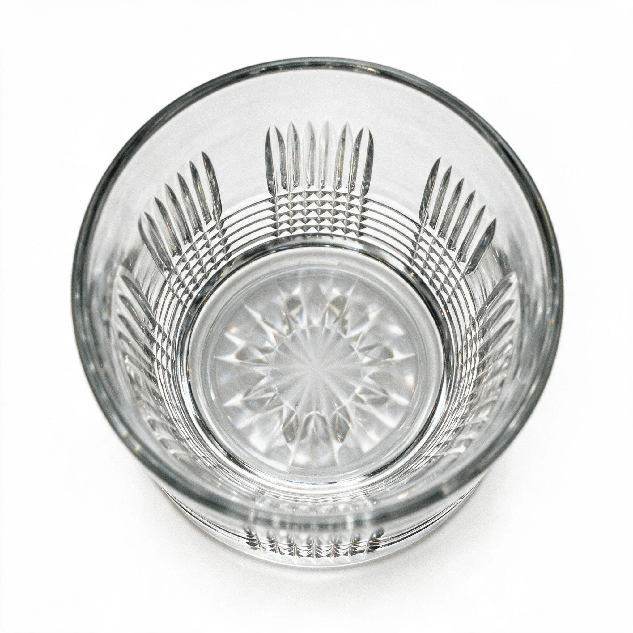 Knox classic whisky glass featuring sharp linear cuts and a flat base5
