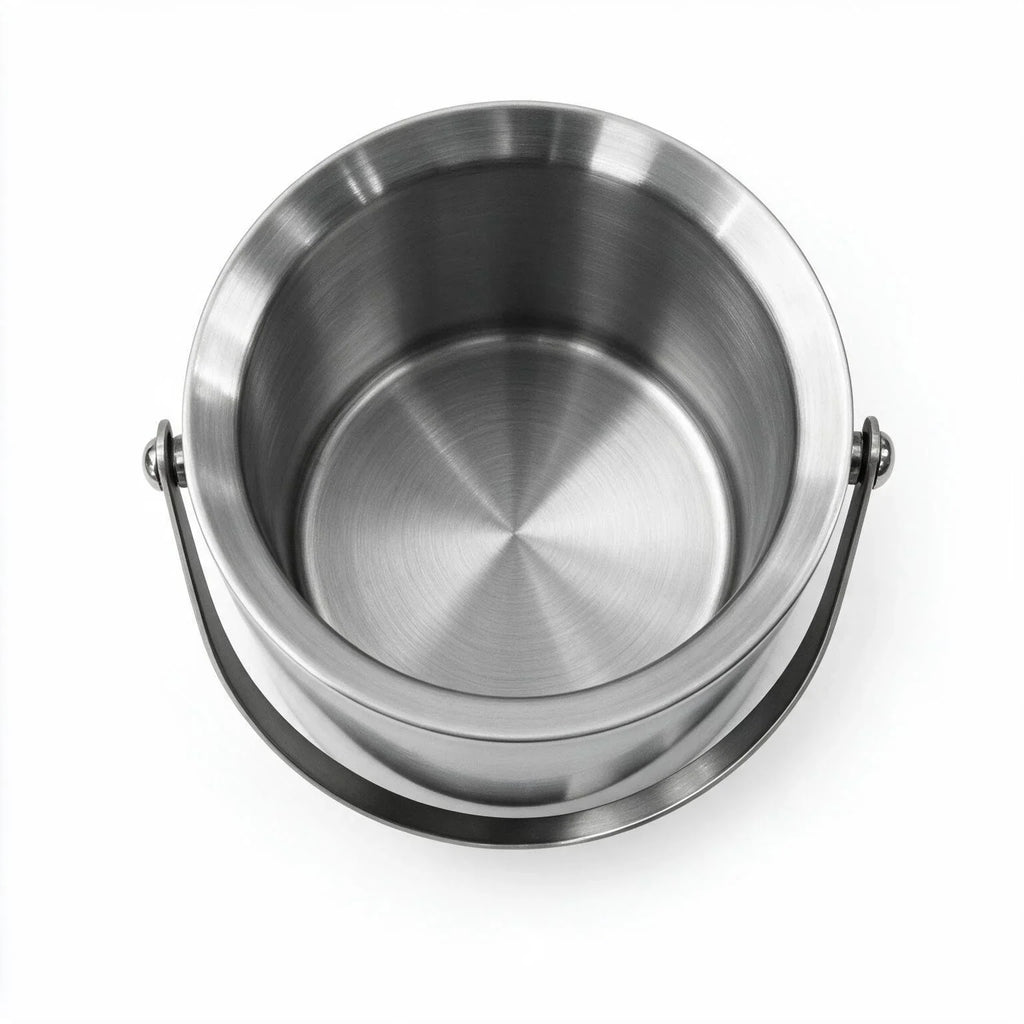 Blair silver ice bucket with a matching lid and swing handle