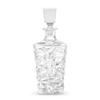 Westmoor clear whisky decanter with diamond cut facets and a square base