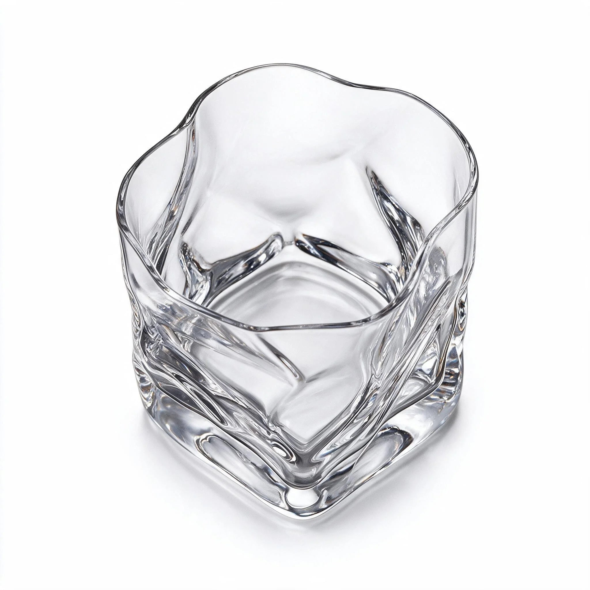 Bishop modern whisky glass featuring a twisted angular silhouette and heavy base 2