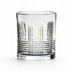 Knox classic whisky glass featuring sharp linear cuts and a flat base