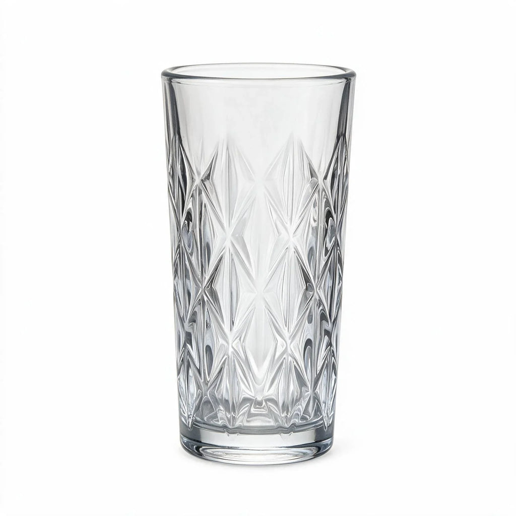 Sabine clear cocktail glass with diamond cut facets