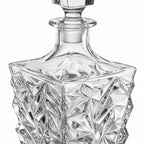 Westmoor clear whisky decanter with diamond cut facets and a square base