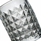 Harlow classic whisky glass with a geometric diamond pattern and flat base 6