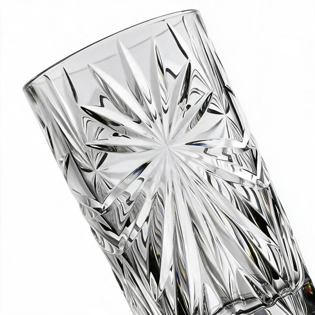 Orion clear cocktail glass with star cut facets