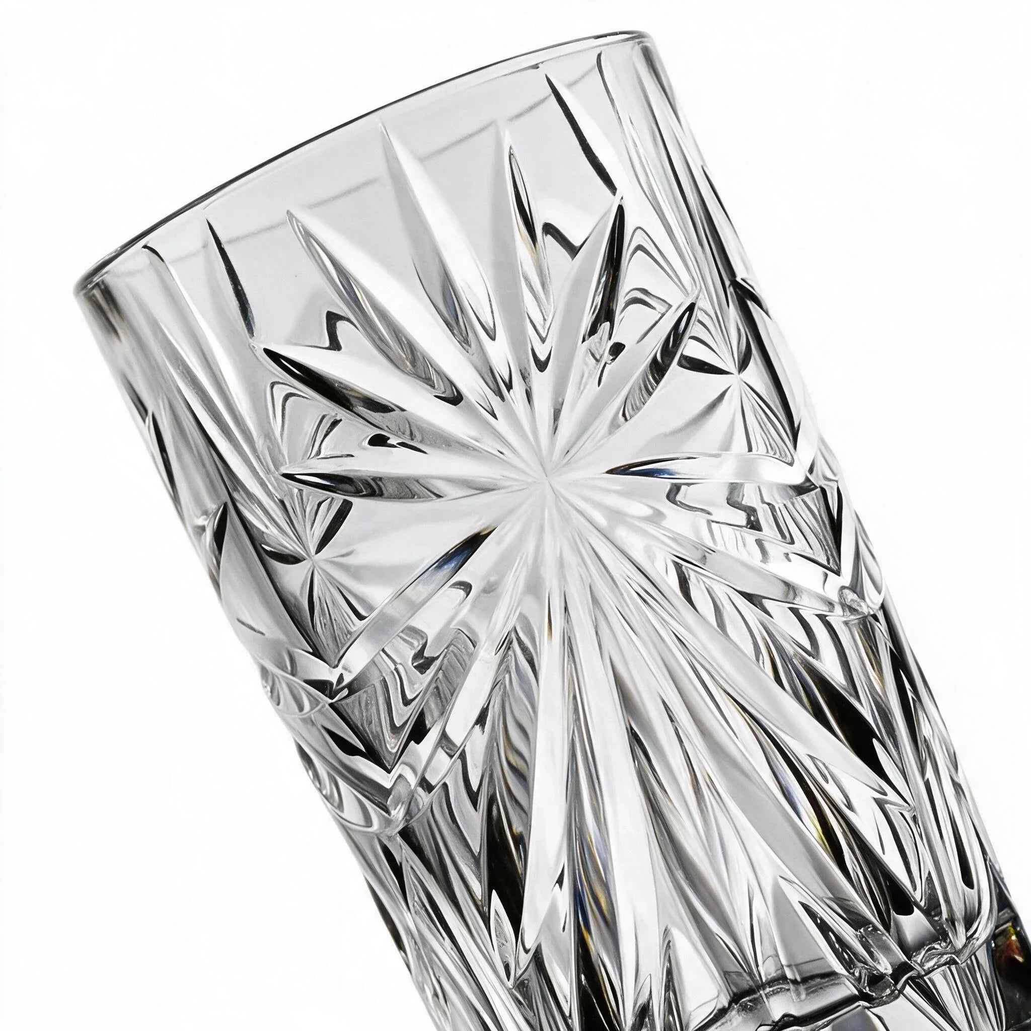 Orion clear cocktail glass with star cut facets