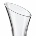 Marcel clear glass wine decanter with a wide base and slanted rim