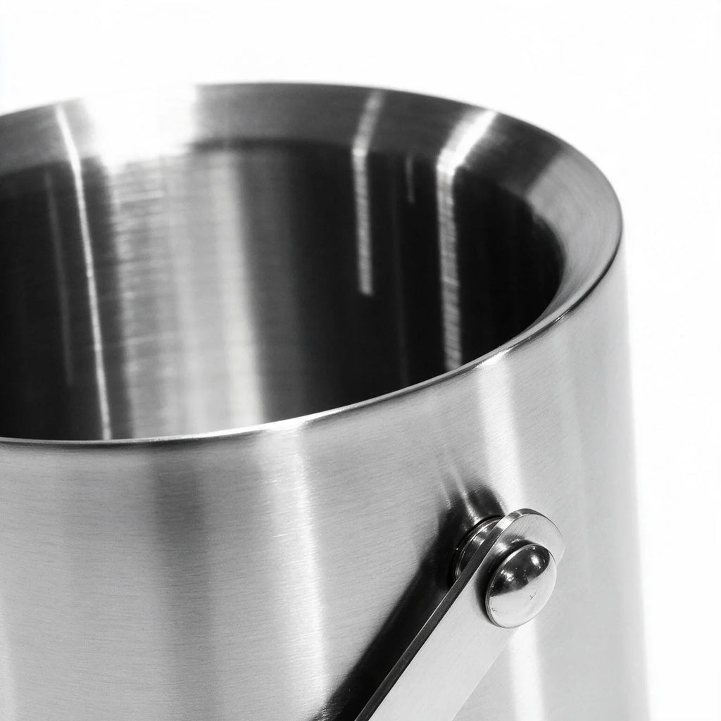 Blair silver ice bucket with a matching lid and swing handle