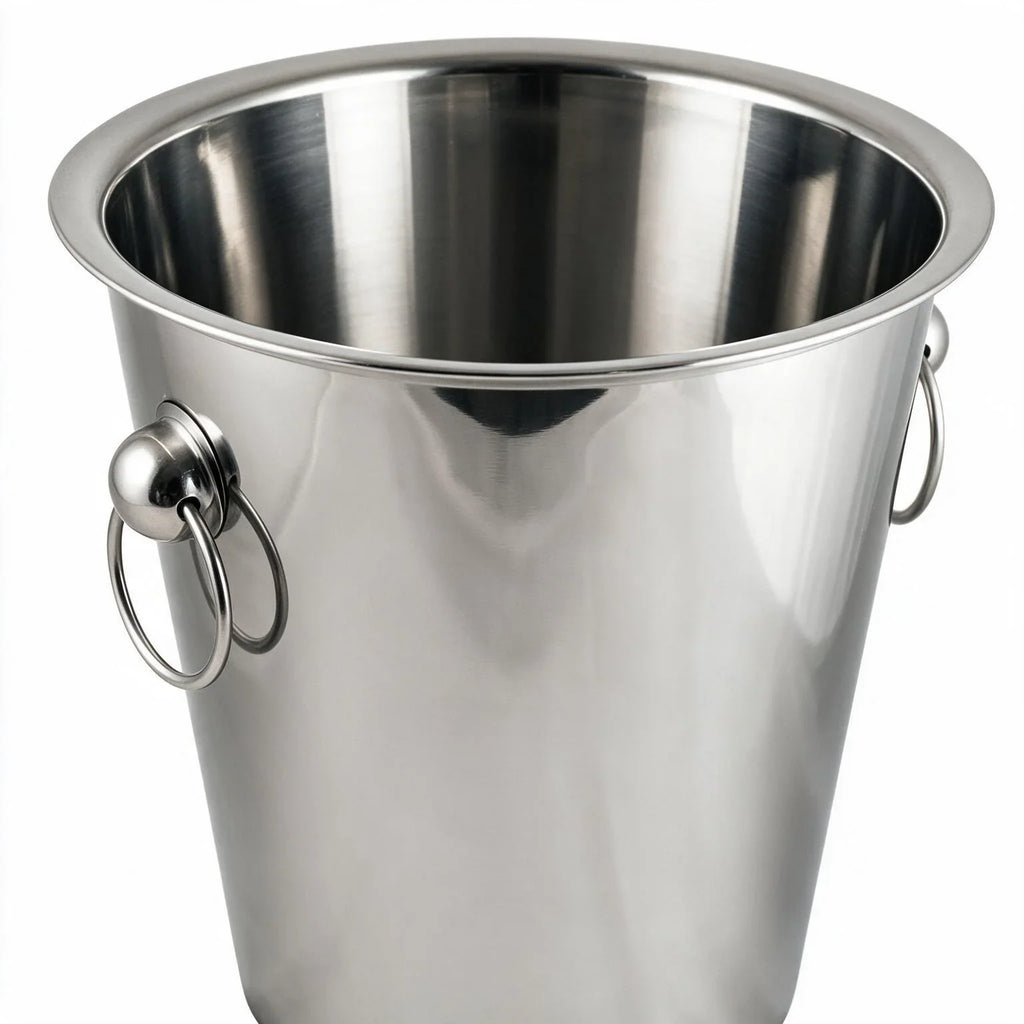 Corin silver wine bucket with ring handles and a polished finish