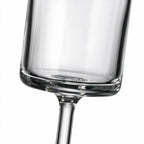 Sloane clear wine glass with a straight cylindrical bowl and slender stem
