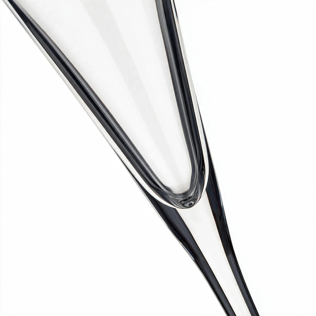 Vantage elegant champagne flute featuring a deep V-shaped conical bowl and long stem 5