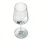 Aura modern white wine glass with an angular bowl and long stem 3