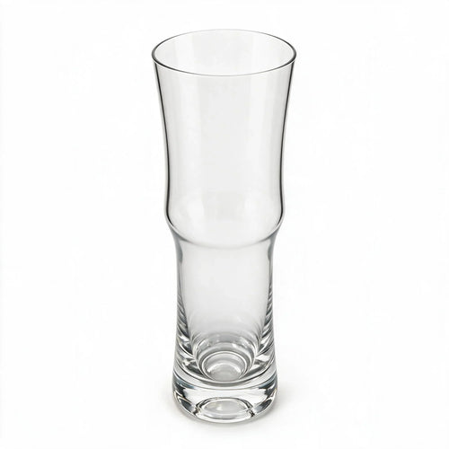 Alden clear beer glass with a contoured pilsner silhouette