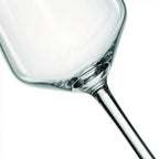 Aura modern white wine glass with an angular bowl and long stem 4